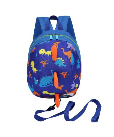 DB Dinosaur Toddler mini backpack with leash,children Kids baby harness bookbag (Deep Blue)