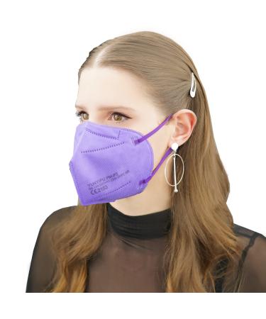 Promedicalcare.Mundsprung FFP2 Mask colored mouth protection mask ffp2 colorful masks mouth protection ffp2 (single packed) 10 pieces (1 Pack) purple