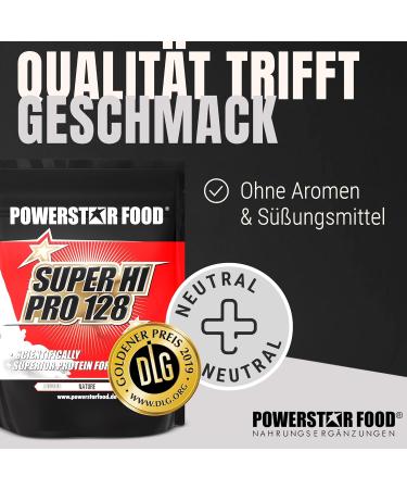 Powerstar Super Hi Pro 128 Natur - 5x1kg Multi-Component Protein Powder | 81% Protein | No Sweeteners | Ideal for Muscle Building | International Shipping - Buy Online on GoSupps.com