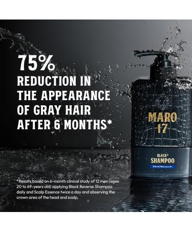 MARO17 Black+ Shampoo - Promote Hair Growth & Prevent Greying | 11.6 oz (350 ml) - Shop Internationally - Buy Online on GoSupps.com