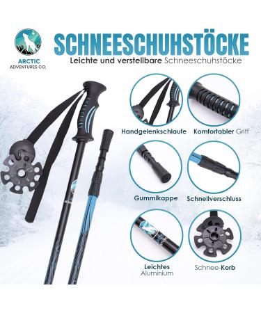 Buy Arctic Adventures Co. Lightweight Aluminum Snowshoes for Men & Women - Adjustable Sizes & Trekking Poles | International Shipping - Buy Online on GoSupps.com