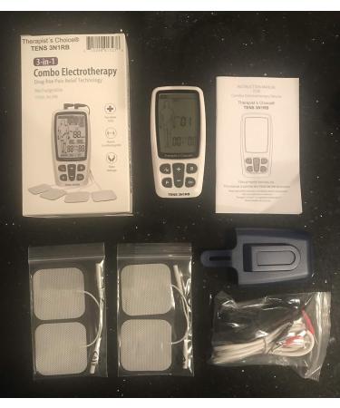 Therapist s Choice Rechargeable TENS 3-in-1 Combo Unit | EMS Massage Body Diagram & Belt Clip | International Shipping Available - Buy Online on GoSupps.com