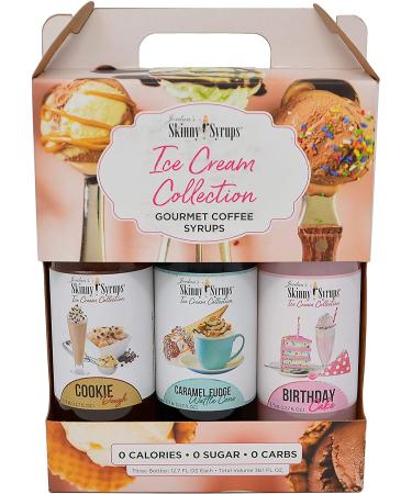 Jordan's Sugar-Free Ice Cream Syrup Trio Gift Box 12.7oz - With By The Cup Coasters - Buy Online on GoSupps.com