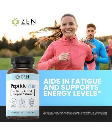 Zen Nutrients PeptideVite GLP-1 Support Capsules for Nausea Relief & Insulin Health - 60 Capsules - Buy Online on GoSupps.com