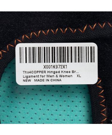 Thx4COPPER XL Hinged Knee Brace - Adjustable Open Patella with Dual Side Stabilizers for Knee Pain Relief - Compression Support for Men & Women - Buy Online on GoSupps.com