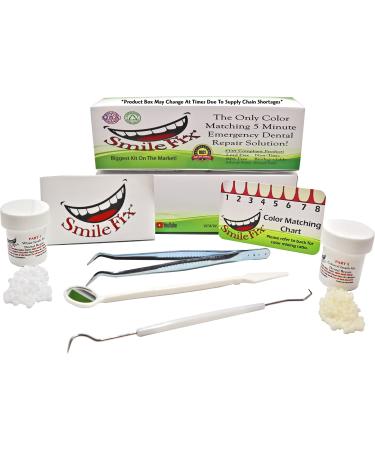 SmileFix Color Matching Deluxe Dental Repair Kit - Missing or broken tooth. Gaps, broken teeth filled space temporary quick & safe. Regain your confidence and beautiful smile in minutes at home!
