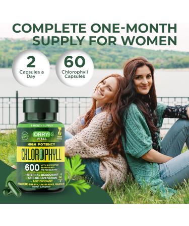 Orry's Vital Chlorophyll Capsules 600 mg - Natural Internal Deodorant to Detox Body Odor Armpits & Private Parts - Body-Deodorizing Supplement: Supports Immunity and Digestion - 60 Chlorophyll Pills - Buy Online on GoSupps.com