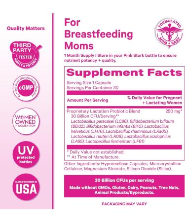 Pink Stork Lactation Probiotic Mint and Digestive Enzymes Bundle Supports Digestive and Lactation Wellness Breastfeeding Vitamins with Herbs and Enzymes - Buy Online on GoSupps.com