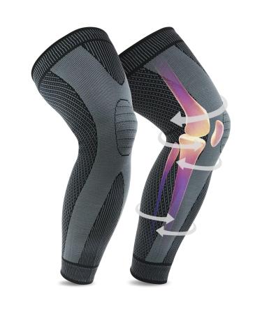 beister Full Leg Sleeve Knee Braces for Knee Pain Women & Men Knee Compression Sleeves Knee Support for Meniscus Tear ACL Arthritis Joint Pain Relief Sport (Pair) Black Medium