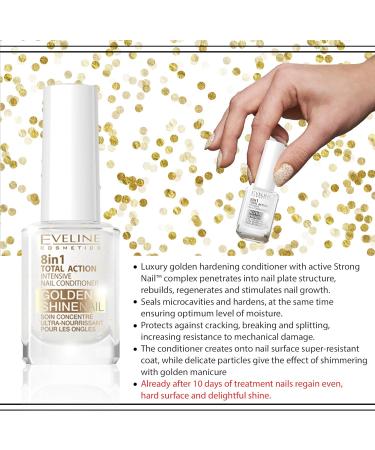 Eveline Cosmetics 8in1 Total Action Nail Serum with Golden Particles - 12ml - Buy Online on GoSupps.com