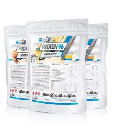 Frey nutrition protein 96 3 x 500g bag vanilla - ideal for carbohydrate reduced diet phases and as a snack - high case content - low carb - made in Germany