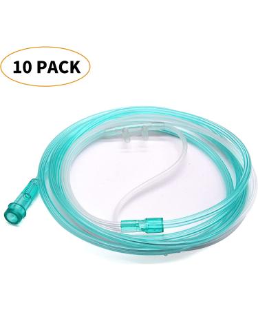 Healva 10 Pack High-Flow Soft Nasal Oxygen Cannula with Standard Connector - 6.6 Feet Green Tubing - Buy Online on GoSupps.com