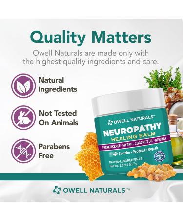 OWELL NATURALS Neuropathy Healing Balm Long Lasting Fast Acting with Frankincense Myrrh Coconut Oil & Beeswax Natural Ingredients Soothe Protect & Repair 2 oz (Pack of 1) - Buy Online on GoSupps.com