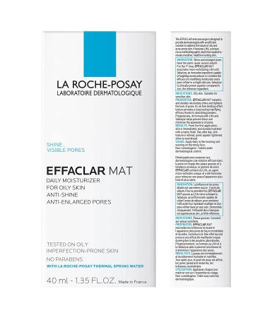 La Roche-Posay Effaclar Mat Oil-Free Mattifying Moisturizer - Controls Oily Skin, Minimizes Pores, Sensitive Skin Safe - Buy Online on GoSupps.com