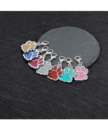 Personalized Fuchsia Dog & Cat ID Tags | Engraved Paw Print Pet Address Tags - Buy Online on GoSupps.com