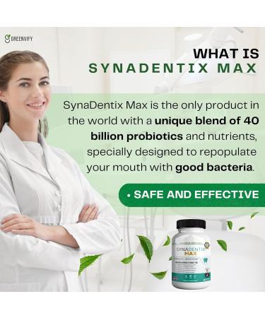 GREENVIFY SynaDentix Max Probiotic Supplement 40 Billion CFU MAKTREK Bi-Pass Technology 60 Capsules 30-Day Supply (1) - Buy Online on GoSupps.com
