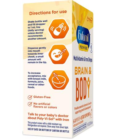 Enfamil Poly-Vi-Sol 8 Multi-Vitamins & Iron Supplement Drops | Supports Growth & Development | 50mL Dropper Bottle - Buy Online on GoSupps.com