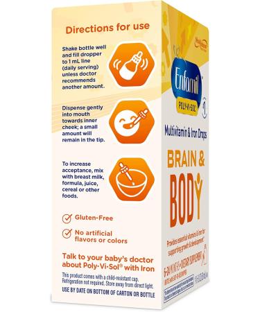 Enfamil Prenatals & Baby Vitamins Poly-Vi-Sol 8 Multi-Vitamins & Iron Supplement Drops for Infants & Toddlers Supports Growth & Development 50 mL Dropper Bottle (Pack of 2) 1.66 Fl Oz (Pack of 2) - Buy Online on GoSupps.com