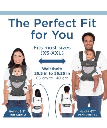 Ergobaby 360 All-Position Baby Carrier with Lumbar Support, 12-45 lbs, Carbon Grey Cool Air Mesh - Buy Online on GoSupps.com