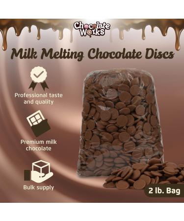 Milk Melting Chocolate Discs by Chocolate Works Milk Chocolate Melting Wafers for Coating Dipping Molding and Decorating Bulk Chocolate 2 lb. Bag Milk Chocolate 2 lbs - Buy Online on GoSupps.com