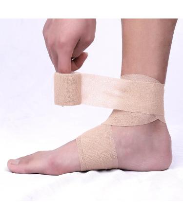 Self-Adhesive Cohesive Wrap Bandage 1 Inch x 5 Yards - 6 Pack Beige Tape for Wrist, Ankle Sprains & Swelling - Buy Online on GoSupps.com