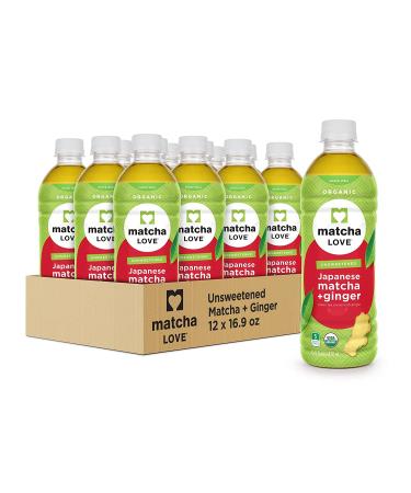 Matcha Love Organic Matcha & Green Tea, Ginger - 15.9oz (Pack of 12) - USDA Certified, Unsweetened, Zero Calories - Buy Online on GoSupps.com