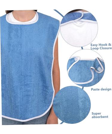 Bibs for Adults Adult Bibs for Eating 5PCS Absorbent Large Adult Bibs for Elderly Women Men Terry Cloth Bibs with Loop Closure Clothing Protectors - Buy Online on GoSupps.com