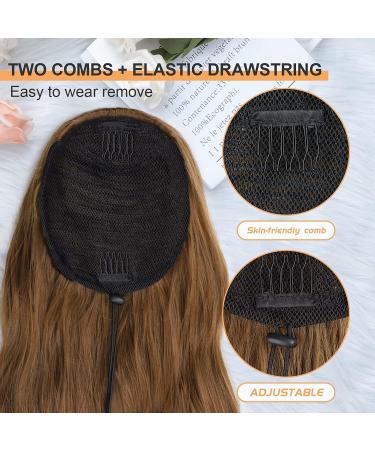 YEESHEDO Brown Long Wavy Ponytail Hair Extension - 26 Dirty Blonde Synthetic Clip-in Hairpiece for Women - Buy Online on GoSupps.com
