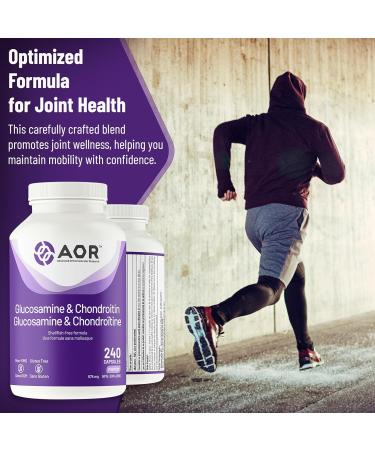 AOR Glucosamine & Chondroitin 240 Capsules - Shellfish-Free Glucosamine Sulfate & Chondroitin Sulfate - Supports Joint Comfort and Mobility - Encourages Cartilage Health for Active Lifestyles - Buy Online on GoSupps.com