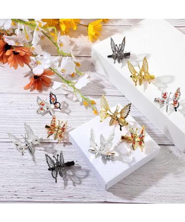 10 Pcs 90s Moving Butterfly Hair Clips | Elegant Hollow Wing Hair Pins | 3D Butterfly Barrettes for Women, Girls, Teens | Wedding Accessories - Buy Online on GoSupps.com
