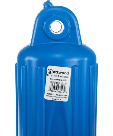 Attwood Softside Oval Boat Fender | Thick-Wall Reinforced Eye Ends | Blue Finish - Buy Online on GoSupps.com