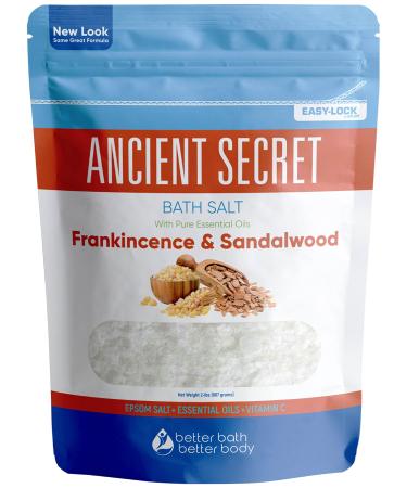 Ancient Secret Bath Salt 32 Ounces Epsom Salt with Natural Frankincense  Sandalwood  Peppermint  Eucalyptus  Cedarwood and Cypress Essential Oils Plus Vitamin C in BPA Free Pouch with Press-Lock Seal 2 Pound (Pack of 1)