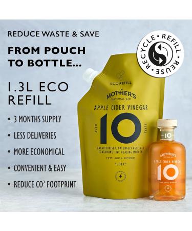 Raw Apple Cider Vinegar with Mother - 10 Year Aged, High Concentration - Keto Diet Suitable - 1.3L - Buy Online on GoSupps.com