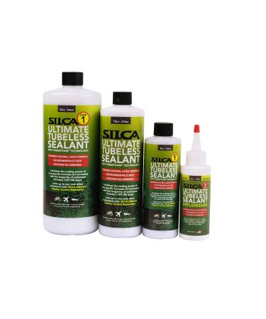 SILCA Ultimate Tubeless Tire Sealant W/FIBERFOAM | Long Lasting, Fast Sealing Bike Tire Sealant | Tubeless Sealant - MTB, Road, Gravel Bicycle Tires | Tire Sealant Bicycle 16oz Step 1: Base Sealant With Carbon