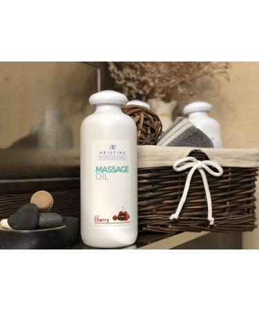 Cherry Massage Oil - Relaxing Joint Pain Relief & Moisturizing Skin Care | Grape Seed Sesame & Almond Oils | 500ml Sensual Body Massage - Buy Online on GoSupps.com
