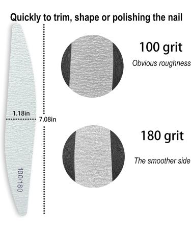 Sanluba 15PCS Acrylic Nail Files - Professional 100180 Grit Emery Boards for Gel & Natural Nails - Buy Online on GoSupps.com