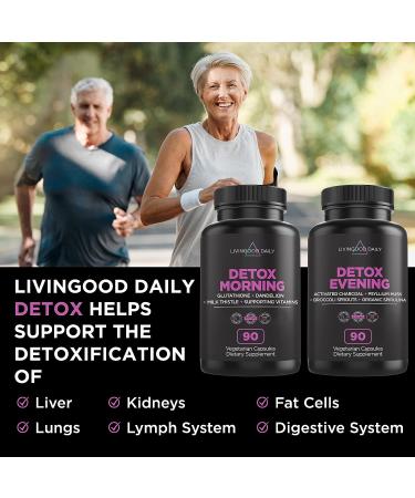 Livingood Daily Detox Pills - Full Body Cleanse for Men & Women - 90 Capsules - Buy Online on GoSupps.com