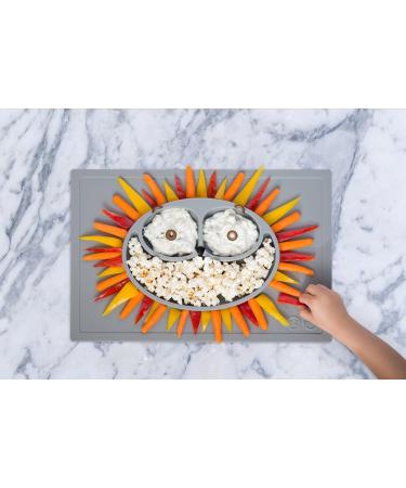 ezpz Happy Mat (Pewter) - Silicone Suction Plate for Toddlers & Preschoolers - Divided Dishwasher Safe Placemat - 24 Months - Buy Online on GoSupps.com