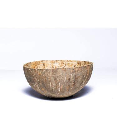 Sri Care Natural Coconut Bowl Halves Coconut Shell for handicraft or pet feeder and candle maker and Christmas and Halloween decorations (1, without fiber) 1 without fiber