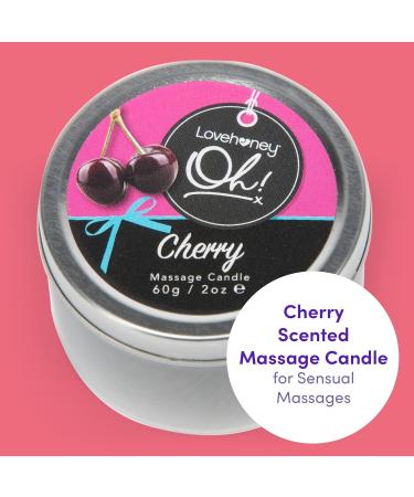 Lovehoney Oh! Cherry Massage Candle - 60g - 6 Essential Oils - Vegan Friendly - Buy Online on GoSupps.com