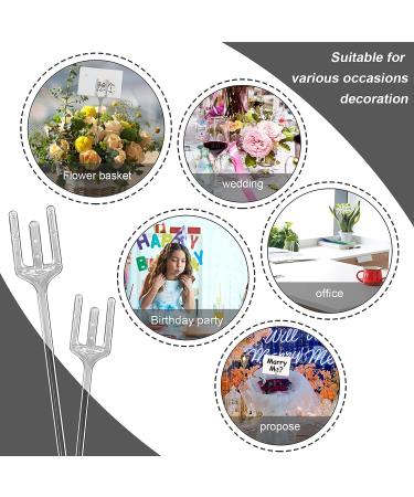 TKOnline 180 Pieces Plastic Floral Picks Transparent Fork Shape Flower Picks Card Holders for Cards  Photos  Floral Arrangement  Weddings  Parties  Home Decor(9.4 Inch and 12.2 Inch) - Buy Online on GoSupps.com