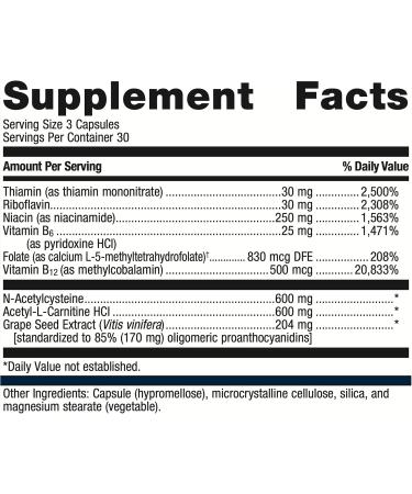Metagenics Ceralin Forte - Brain & Nerve Support B Vitamins - Non-GMO Gluten-Free Mitochondrial Support - N-Acetylcysteine Niacin & Riboflavin - 90 Count - Buy Online on GoSupps.com