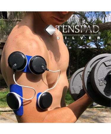 Buy TENSPAD SILVER Electrodes - 8 Pack for Compex 50x100 mm with Silver Pattern & 2 SNAP Connectors - International Shipping Available - Buy Online on GoSupps.com