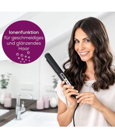 Beurer HS 100 Hair Smoothing Iron - Quick 12 Sec Heating Ceramic Coating Ionic Shine & Curled Styles - Buy Online on GoSupps.com