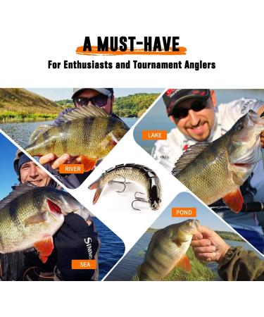 CAM2 Kaumer Kader Multi-Articulated Wobbler - Premium Pike & Bass Fishing Swimbait Red Yellow Rubber with Double Hooks for Predatory Fish - Buy Online on GoSupps.com