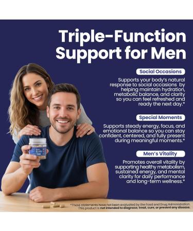 For Men Triple-Function Herbal Capsules | Supports Wellness After Social Occasions Special Moments & Men s Vitality | Feel Better After Drinking & Liver Support | Milk Thistle & DHM | 30 Capsules - Buy Online on GoSupps.com