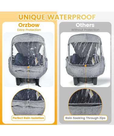 Orzbow Baby Car Seat Rain Cover - Light Grey | Weather Shield with Handle Opening and Ventilation | Protects Baby or Pet in Crowded Areas - Buy Online on GoSupps.com