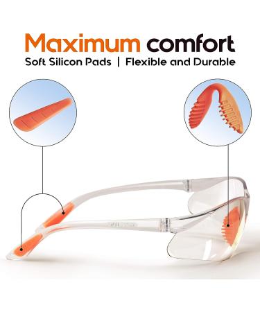 Safety Glasses UV 400 Protection for Eye Protection & Corded Earplugs Kit-Lightweight  Thick  Anti Fog  Scratch Resistant  Clear  Wraparound Eyewear for Indoor/Outdoor Work (Set of 3) - Buy Online on GoSupps.com