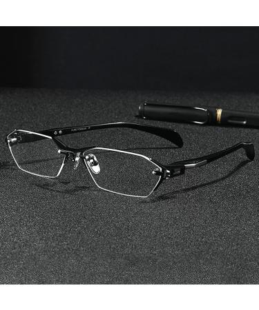 Fashion Rimless Reading Glasses for Men - Blue Light Filter Computer Glasses with Titanium Frame (2.75x) - Buy Online on GoSupps.com