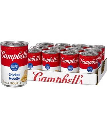 Campbell's Condensed 25% Less Sodium Chicken Noodle Soup, 10.75 Ounce Can (Pack of 12) 25% Less Sodium Chicken Noodle 10.75 Ounce (Pack of 12)